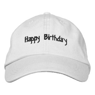Casquette Brodée Joyeux Anniversaire Couleur noire Texte Couleur bl