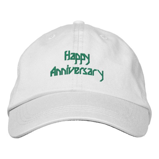 Casquette Brodée Joyeux Anniversaire Texte personnalisé blanc (Devant)