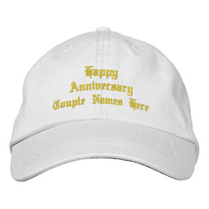Casquette Brodée Joyeux Anniversaire Texte Personnalisé Noms de Cou