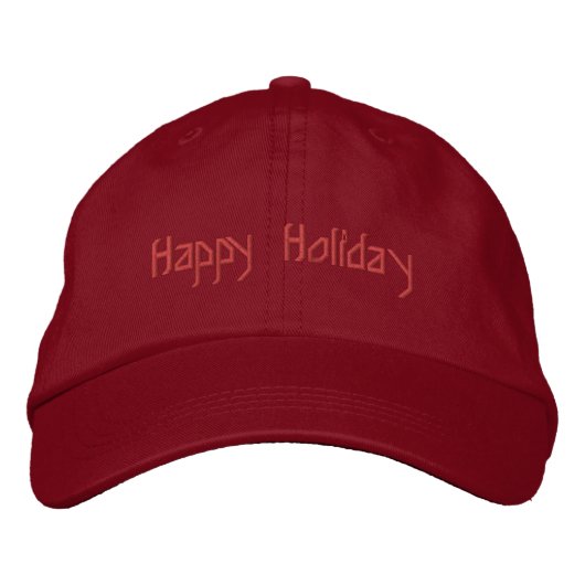 Casquette Brodée Joyeux Jour Férié Rouge Réglable De Base (Devant)