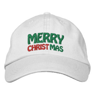 Casquette Brodée Joyeux Noël blanc rouge et vert