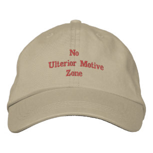 Casquette Brodée Kaki Fun 'No Ulterior Motive Zone'