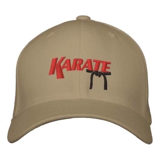 Casquette Brodée karaté avec ceinture noire (Devant)