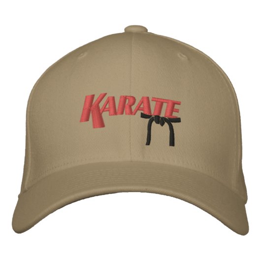 Casquette Brodée karaté avec ceinture noire (Devant)