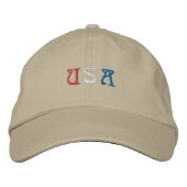 Casquette Brodée Khaki USA Basic Réglable (Devant)