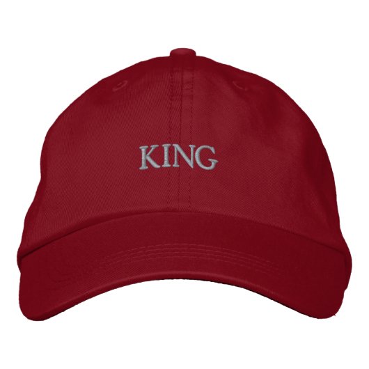 Casquette Brodée KING Beau Calot Visage Élégant Sports Cool (Devant)