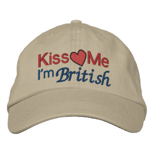 Casquette Brodée KISS Me Je suis britannique par SRF
