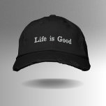 Casquette Brodée La vie est bonne<br><div class="desc">Adoptez la positivité avec le Casquette de baseball brodé "Life is Good". Conçu à partir de 100% coton et lavé pour une douceur absolue, ce casquette à couronne basse et non structurée à six panneaux offre à la fois confort et style. La fermeture de dossier réglable assure un ajustement parfait...</div>