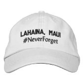 Casquette Brodée Lahaina, Maui #NeverForget Adjustable (Devant)
