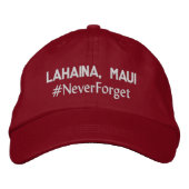 Casquette Brodée Lahaina, Maui #NeverForget Adjustable (Devant)