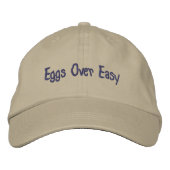Casquette Brodée Laisser les oeufs sur facile en bleu (Devant)