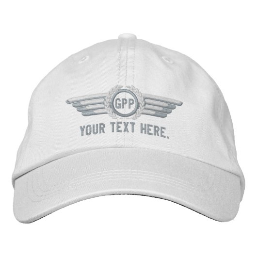 Casquette Brodée Lauréats d'aviation Monogrammes personnalisés Aile (Devant)