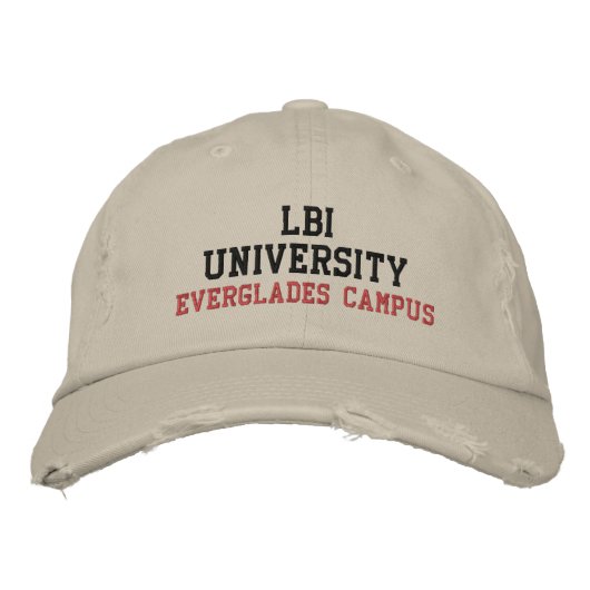 CASQUETTE BRODÉE LBI UNIVERSITY (TM) EVERGLADES CAMPUS (Devant)