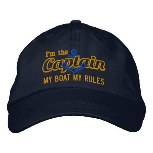 Casquette Brodée Le capitaine dit My Boat My Rules (Devant)