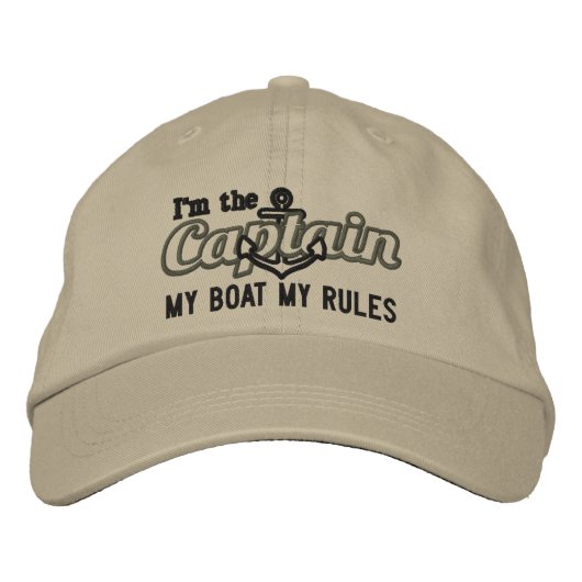 Casquette Brodée Le capitaine dit My Boat My Rules (Devant)