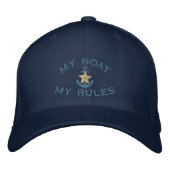 Casquette Brodée Le capitaine dit My Boat My Rules White Star Ancre (Devant)