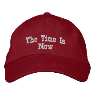 Casquette Brodée Le Temps Motivationnel Est Maintenant Rouge Blanc
