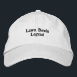 Casquette Brodée Légende des pelouses brodées,<br><div class="desc">Les mots "pelouse bowls legend" sont représentés dans la broderie</div>