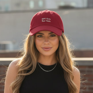 Casquette Brodée Les Filles Chaudes Lisent des Livres en Rouge