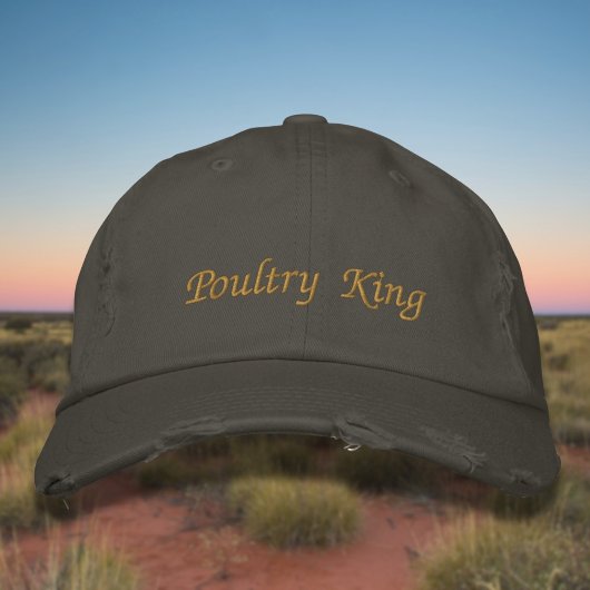 Casquette Brodée Lettering Poultry King in chicken brown