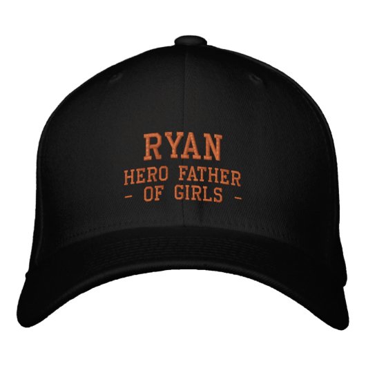 Casquette Brodée Lettering Ryan - héros père des filles (Devant)
