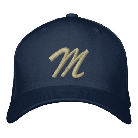 Casquette Brodée LETTRE MONOGRAPHIQUE M Broderie (Devant)