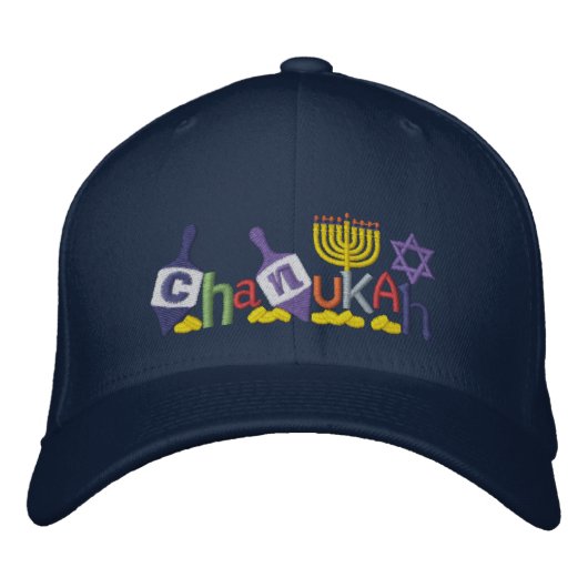 Casquette Brodée Lettres Chanukah (Devant)