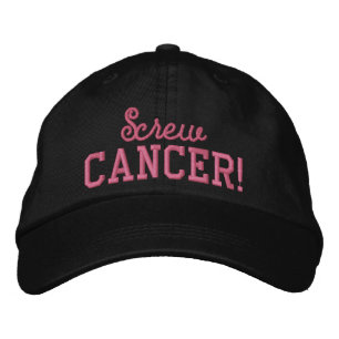 Casquette Brodée Lettres de rose de cancer du sein de vis