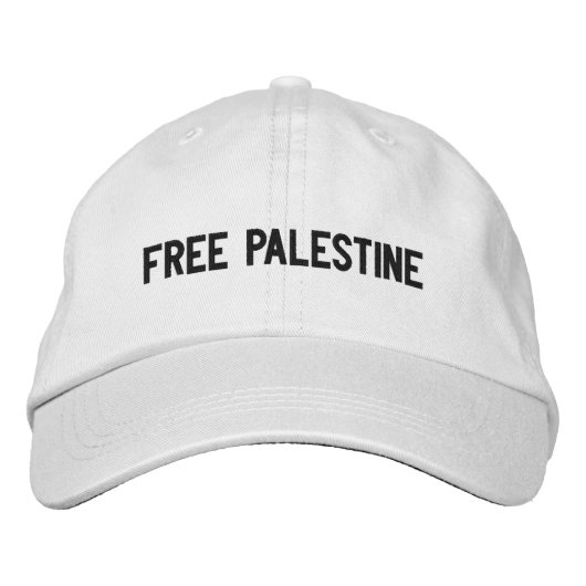 Casquette Brodée Libérez la Palestine noir texte personnalisé minim (Devant)