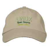 Casquette Brodée LINUX : Open Source, Open Mind (Devant)