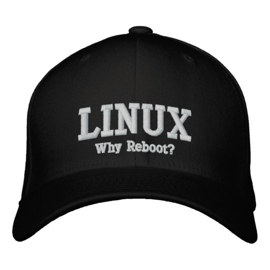 Casquette Brodée Linux, Pourquoi redémarrer ? (Devant)