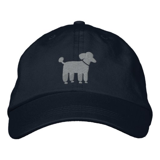 Casquette Brodée Logo de chien caniche gris (Devant)