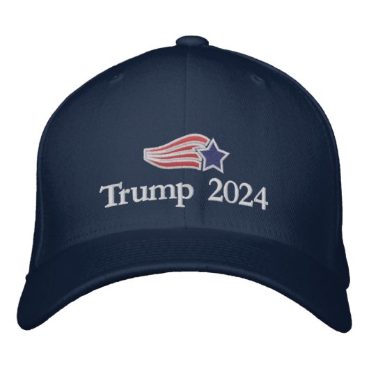 Casquette Brodée Logo de Donald Trump 2024 des étoiles volantes (Devant)