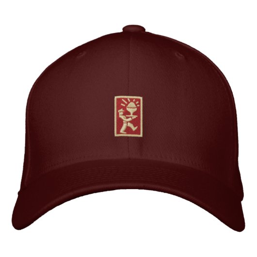 Casquette Brodée Logo PC Ice Cream Man (drk red/crm) (Devant)