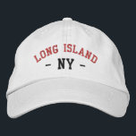 Casquette Brodée LONG ISLAND NY Preppy Rouge noir sur blanc<br><div class="desc">Preppy LONG ISLAND NY Brodé en rouge et noir sur casquette en coton blanc. Les couleurs de broderie sont personnalisables à d'autres choix de couleurs en cliquant sur le bouton "Modifier la conception". Vous pouvez également choisir la couleur du casquette sur la page principale de l'article.</div>