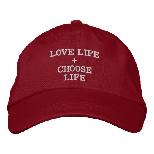 Casquette Brodée Love Life + Choose Life Pro Life (Devant)