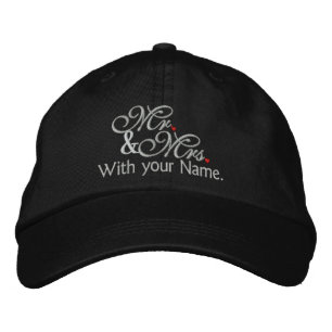 Casquette Brodée M. et Mme personnalisés Husband Wife His Hers