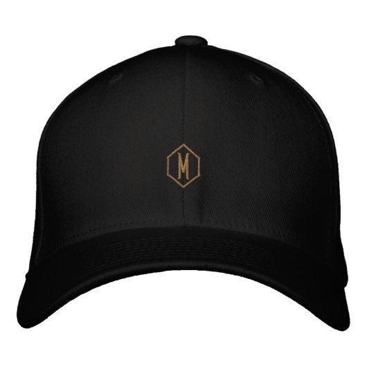 Casquette Brodée M Monogramme Initiale Combine Classique Laine Flex (Devant)