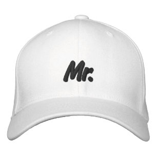 Casquette Brodée M. noir et blanc mignon chic