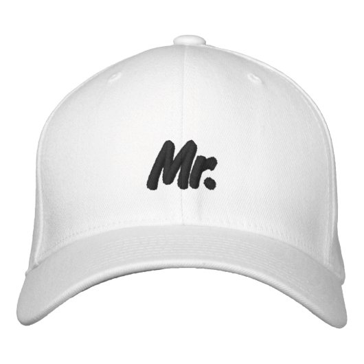 Casquette Brodée M. noir et blanc mignon chic (Devant)