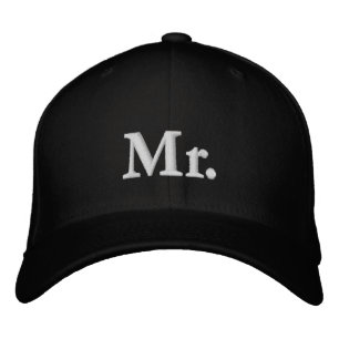 Casquette Brodée M. noir et blanc moderne élégant chic
