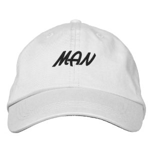 Casquette Brodée MAN Texte Blanc Couleur Belle Belle Garçons Hommes