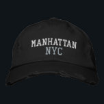 Casquette Brodée MANHATTAN NYC Blanc gris noir Vintage<br><div class="desc">BROOKLYN NYC Broderie blanche et grise sur casquette en coton noir de style vintage. La broderie est personnalisable à d'autres choix de couleurs en sélectionnant le bouton "Modifier la conception" de l'outil. Vous pouvez également choisir la couleur du casquette sur la page principale de l'article.</div>