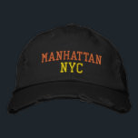 Casquette Brodée MANHATTAN NYC Orange Jaune Noir Vintage<br><div class="desc">Broderie BROOKLYN NYC Orange et Jaune sur casquette en coton noir de style vintage. La broderie est personnalisable à d'autres choix de couleurs en sélectionnant le bouton "Modifier la conception" de l'outil. Vous pouvez également choisir la couleur du casquette sur la page principale de l'article.</div>