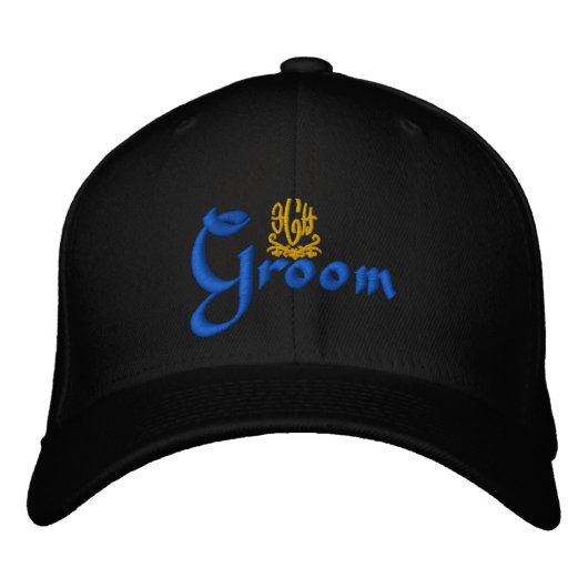 Casquette Brodée Mariage de chambre noir (Devant)