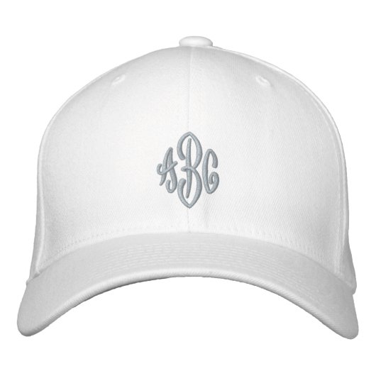 Casquette Brodée Mariage élégant bleu Dusty 3 lettres Monogramme  (Devant)