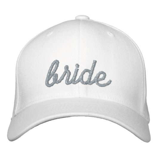 Casquette Brodée Mariée | Bachelorette Silver Grey Script moderne (Devant)