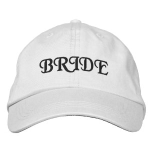 Casquette Brodée Mariée chic noir et blanc mignon
