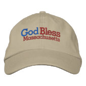 Casquette Brodée Massachusetts Dieu béni (Devant)