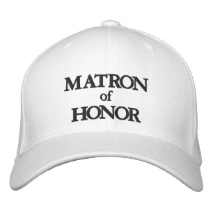 Casquette Brodée Matron d'honneur noir blanc coutume élégant mariag